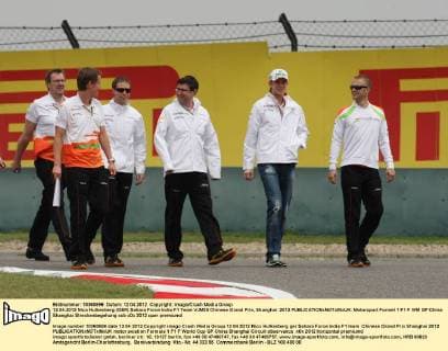 12.04.2012 Nico Hulkenberg (GER) Sahara Force India F1 Team VJM05 Chinese Grand Prix, Shanghai 2012 