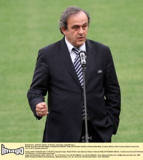 MICHEL PLATINI VISITS NATIONAL STADIUM IN WARSAW  20120412CSKP4002