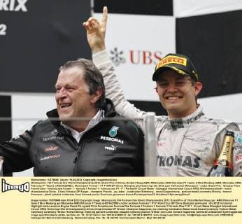Motorsports: FIA Formula One World Championship 2012, Grand Prix of China, Norbert Haug (GER, MMercedes AMG Petronas F1 Team), 8 Nico Rosberg (GER, Mercedes AMG Petronas F1 Team), xHOCHxZWEIx