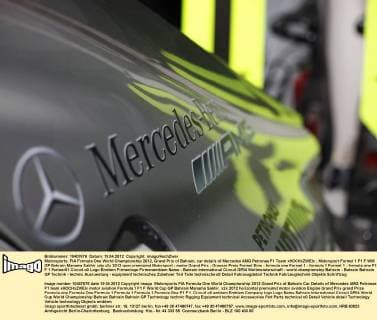 Motorsports: FIA Formula One World Championship 2012, Grand Prix of Bahrain, car details of Mercedes AMG Petronas F1 Team xHOCHxZWEIx