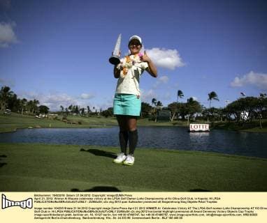 April 21, 2012: Winner Ai Miazato celebrates victory at the LPGA Golf Damen Lotte Championship at Ko Olina Golf Club, in Kapolei, HI LPGA - ZUMAc04