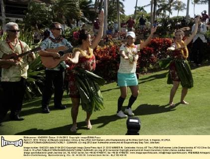 April 21, 2012: Winner Ai Miazato celebrates victory at the LPGA Golf Damen Lotte Championship at Ko Olina Golf Club, in Kapolei, HI LPGA - ZUMAc04