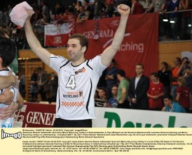 Deutscher Meister Aleksander Spirovski (Berlin Recycling Volleys) 4 Entscheidendes 5. Play-Off-Spiel um die Deutsche Meisterschaft zwischen Generali Haching und Berlin Recycling Volleys in Unterhaching
