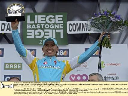Maxim Iglinsky ( Astana ) - Winner - Podium - Liege - Bastogne - Liege - 22 04 2012 - PhotonewsxPan - 