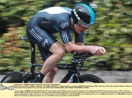 24.04.2012 Lausanne SCHWEIZ , Radsport Tour de Romandie 2012 , Prolog Lausanne - Lausanne SIEGER Thomas Geraint GBR Team Sky Procycling © Manuel Geisser 