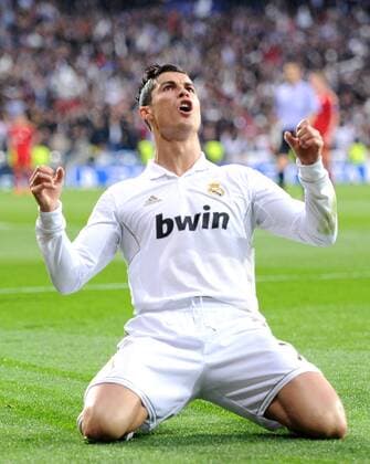 FUSSBALL CHAMPIONS LEAGUE SAISON 2011 2012 HALBFINALE RÜCKSPIEL Real Madrid - FC Bayern München 25.04.2012 JUBEL Cristiano Ronaldo (Real Madrid) 