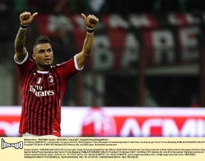 Gc Milano 25 04 2012 - campionato di calcio serie A Milan-Genoa foto Giuseppe Celeste Image Sport nella foto: esultanza gol Kevin Prince Boateng 
