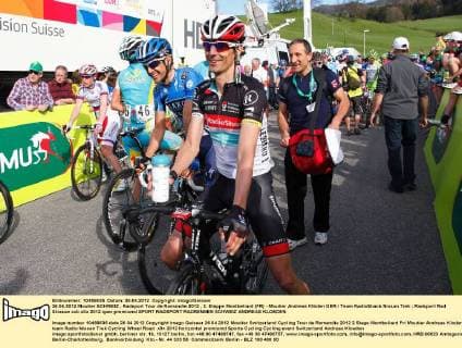 26.04.2012 Moutier SCHWEIZ , Radsport Tour de Romandie 2012 , 2. Etappe Montbeliard (FR) - Moutier Andreas Klöden GER Team RadioShack Nissan Trek 