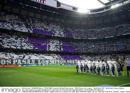 UEFA Champions League -- Real Madrid CF - Real Madrid players before the UEFA Champions League SemiFinal 2nd Leg match at the Estadio Santiago Bernabeu. xHOCHxZWEIx xPropagandax 