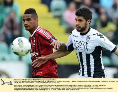 Kevin Prince Boateng Milan, Luca Rossettini Siena - 2011 2012 Serie A - AC Siena vs AC Milan - andreaxstaccioli