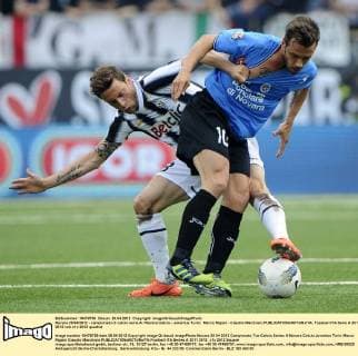 Novara 29 04 2012 - campionato di calcio serie A Novara Calcio - Juventus Turin; Marco Rigoni - Claudio Marchisio 
