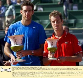 6 May - Portugal - Juan Martin Del Potro (L), from Argentina, won the Estoril Open ATP Tennis Herren 2012 final over French Richard Gasquet (R), by 6-4 and 6-2. 