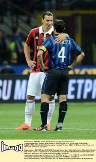 Zlatan IBRAHIMOVIC (Milan), Javier ZANETTI (Inter) Serie A 2011 12 Inter Milan vs AC Milan allexsabba