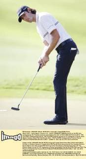 May 8, 2012 - Vedra Beach, Florida, U.S. - Golfer CAMERON TRINGALE putts on the 9th hole during during the Tuesday practice round before the start of GOLF PGA Golf Herren 2012 - THE PLAYERS Championship held at THE PLAYERS Stadium course at TPC Sawgrass in Ponte Vedra Beach, Florida. GOLF PGA Golf Herren 2012 - THE PLAYERS Championship Practice Round  - ZUMAr11