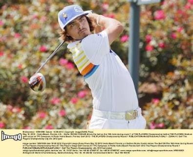 May 10, 2012 - Vedra Beach, Florida, U.S. - Golfer RICKIE FOWLER drives the ball on the 18th hole during round 1 of THE PLAYERS Championship held at THE PLAYERS Stadium golf course at TPC Sawgrass in Ponte Vedra Beach, Florida. Golf 2012 - THE PLAYERS Championship Round 1  - ZUMAr11