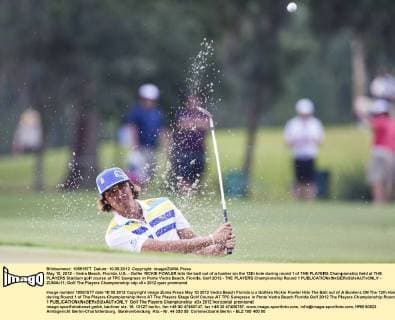 May 10, 2012 - Vedra Beach, Florida, U.S. - Golfer RICKIE FOWLER hits the ball out of a bunker on the 12th hole during round 1 of THE PLAYERS Championship held at THE PLAYERS Stadium golf course at TPC Sawgrass in Ponte Vedra Beach, Florida. Golf 2012 - THE PLAYERS Championship Round 1  - ZUMAr11