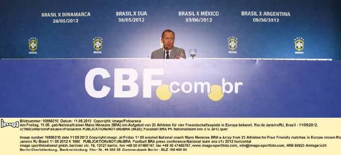 Am Freitag, 11.05. gab Nationaltrainer Mano Menezes (BRA) ein Aufgebot von 23 Athleten für vier Freundschaftsspiele in Europa bekannt. Rio de Janeiro RJ, Brasil - 11 05 2012. x(1860)xMarlonxFalcaox xFotoarenx  (9620)