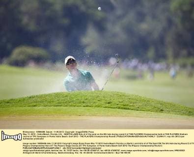 May 11, 2012 - Vedra Beach, Florida, U.S. - MARTIN LAIRD hits of of the sand on the 9th hole during round 2 of THE PLAYERS Championship held at THE PLAYERS Stadium course at TPC Sawgrass in Ponte Vedra Beach. Golf 2012 - THE PLAYERS Championship Round 2  - ZUMAr11