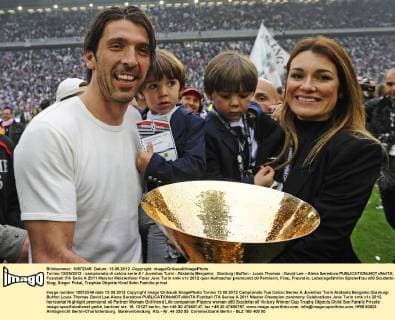 Torino 13 05 2012 - campionato di calcio serie A Juventus Turin - Atalanta Bergamo; Gianluigi Buffon - Louis Thomas - David Lee - Alena Seredova 