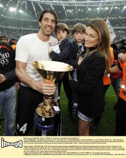 Torino 13 05 2012 - campionato di calcio serie A Juventus Turin - Atalanta Bergamo; Gianluigi Buffon - Louis Thomas - David Lee - Alena Seredova 