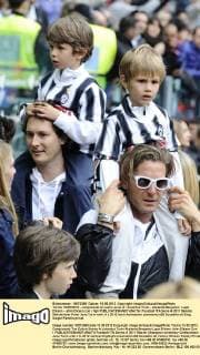 Torino 13 05 2012 - campionato di calcio serie A Juventus Turin - Atalanta Bergamo; Lapo Elkann - John Elkann con i figli 