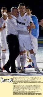 Real Madrid - Mallorca - Liga ( primera division ) 2011-2012 - Matchday 38 Estadio Santiago Bernabeu - Madrid - Spain - 13 05 2012 Jose Mourinho, coach and manager of Real Madrid C.F. and Cristiano Ronaldo 