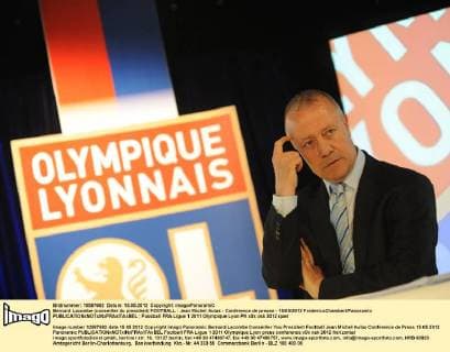 Bernard Lacombe (conseiller du president) FOOTBALL : Jean Michel Aulas - Conference de presse - 15 05 2012 FredericxChambert Panoramic 