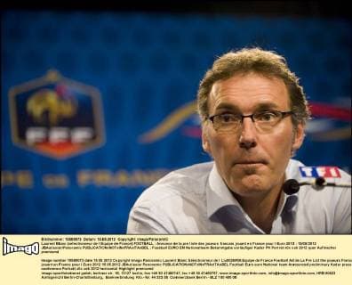 Laurent Blanc (selectionneur de l Equipe de France) FOOTBALL : Annonce de la pre liste des joueurs francais jouant en France pour l Euro 2012 - 15 05 2012 JBAutissier Panoramic 