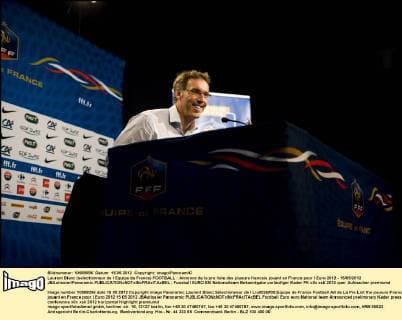 Laurent Blanc (selectionneur de l Equipe de France) FOOTBALL : Annonce de la pre liste des joueurs francais jouant en France pour l Euro 2012 - 15 05 2012 JBAutissier Panoramic 