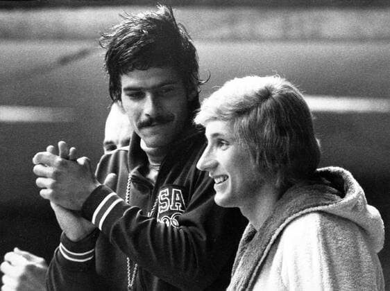 Mark Spitz (USA, li.) und Werner Lampe (BR Deutschland)