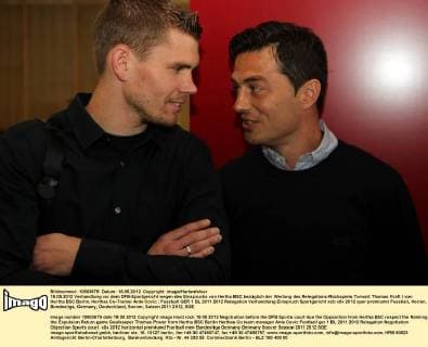 18.05.2012 Verhandlung vor dem DFB-Sportgericht wegen des Einspruchs von Hertha BSC bezüglich der Wertung des Relegations-Rückspiels Torwart Thomas Kraft ( von Hertha BSC Berlin, Herthas Co-Trainer Ante Covic