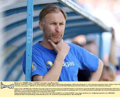 Fußball, Trainerhistorie 1. FC Lok Leipzig von 1896 bis heute Chemnitz, 19.05.2012, Stadion an der Gellertstrasse, Fussball, NOFV Oberliga Süd, 30. Spieltag , VfB Fortuna Chemnitz vs. 1.FC Lokomotive Leipzig 0:2 (0:0) , Im Bild; Trainer Willi Kronhardt, Lok Leipzig ,