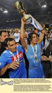 Rom 20 05 2012 - Finale Coppa Italia Juventus Turin - SSC Neapel, Pokalsieger 2011 2012 Neapel:: Edinson Cavani 