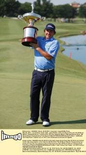 May 20, 2012 - Las Colinas, Texas, USA - Jason Dufner sinks a birdie on 18 to win the HP Byron Nelson Championship by 1 stroke at the TPC Four Seasons Resort. PGA Golf Herren 2012 - HP Byron Nelson Championship Final Round - ZUMAd30