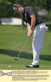May 23, 2012 - Fort Worth, TX, USA - Hunter Mahan putts on the No. 18 green during the Pro-Am day of the Crowne Plaza Invitational at Colonial in Fort Worth, Texas, Wednesday, May 23, 2012. Colonial Pro Am - ZUMAm67