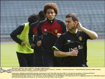 Axel Witsel (BEL) - Eden Hazard (BEL) - Training Nationalteam Belgien in Brüssel - 24 05 2012 - PhotonewsxPanoramic - 