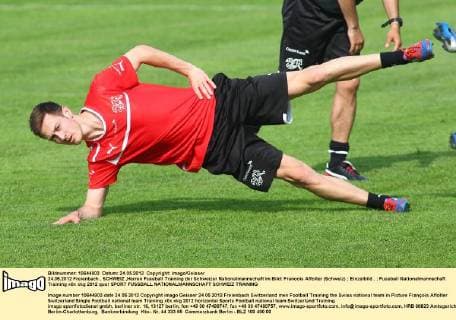 24.05.2012 Freienbach , SCHWEIZ ,Herren Fussball Training der Schweizer Nationalmannschaft Im Bild: Francois Affolter (Schweiz) ; Einzelbild , 