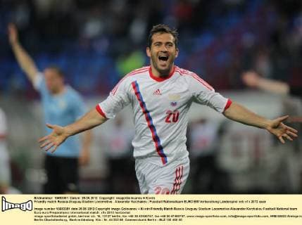 Friendly match Russia-Uruguay.Stadion Locomotive . Alexander Kerzhakov.