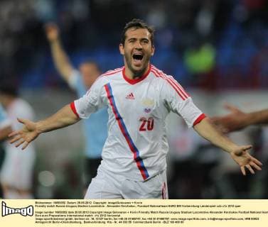 Friendly match Russia-Uruguay.Stadion Locomotive . Alexander Kerzhakov.