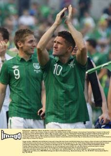 26.05.2012 - Dublin, Kevin Doyle of Rep of Ireland, with Robbie Keane of Rep of Ireland, international Friendly Rep of Ireland Vs Bosnia & Herzegovina at the AVIVA Stadium Dublin, Rep of Ireland. Dublin, Ireland, Intentional Friendly Rep of Ireland Vs Bosnia & Herzegovina at the AVIVA Stadium Dublin, Rep of Ireland. 