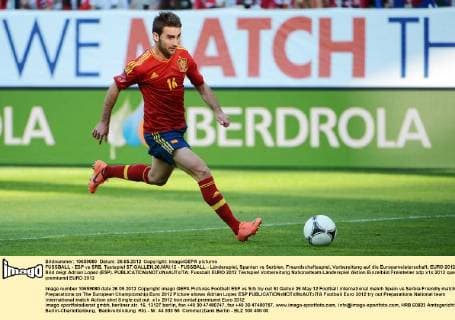 FUSSBALL - ESP vs SRB, Testspiel ST.GALLEN,26.MAI.12 - FUSSBALL - Länderspiel, Spanien vs Serbien, Freundschaftsspiel, Vorbereitung auf die Europameisterschaft, EURO 2012. Bild zeigt Adrian Lopez (ESP). 