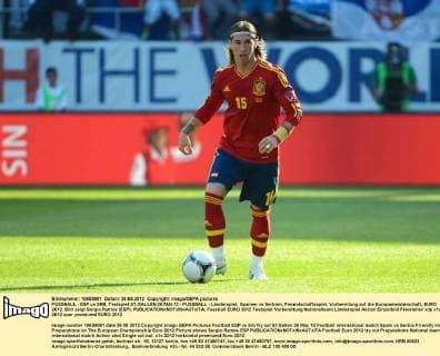 FUSSBALL - ESP vs SRB, Testspiel ST.GALLEN,26.MAI.12 - FUSSBALL - Länderspiel, Spanien vs Serbien, Freundschaftsspiel, Vorbereitung auf die Europameisterschaft, EURO 2012. Bild zeigt Sergio Ramos (ESP). 