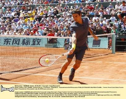 Roger Federer (SUI) TENNIS : Roland Garros - Exhibition - 26 05 2012 - GwendolineLeGoff Panoramic 