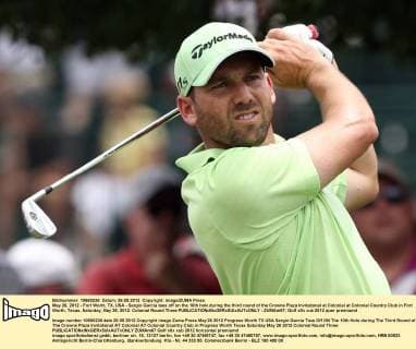 May 26, 2012 - Fort Worth, TX, USA - Sergio Garcia tees off on the 10th hole during the third round of the Crowne Plaza Invitational at Colonial at Colonial Country Club in Fort Worth, Texas, Saturday, May 26, 2012. Colonial Round Three - ZUMAm67