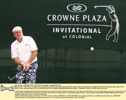May 26, 2012 - Fort Worth, TX, USA - John Daly pitches onto the ninth green during the third round of the Crowne Plaza Invitational at Colonial at Colonial Country Club in Fort Worth, Texas, Saturday, May 26, 2012. Colonial Round Three - ZUMAm67