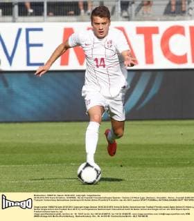 26.05.2012 AFG Arena St Gallen , SCHWEIZ , Herren Fussball Freundschaftsspiel Spanien - Serbien 2:0 Adem Ljajic (Serbien) ; Einzelbild , Aktion 