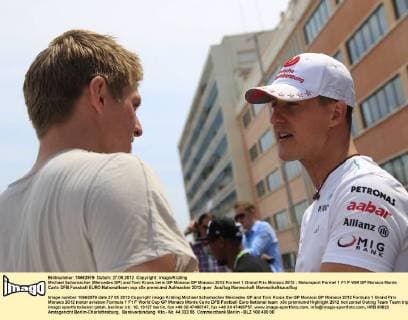 Michael Schumacher (Mercedes GP) und Toni Kroos beim GP Monaco GP Monaco 2012 Formel 1 Grand Prix Monaco 2012