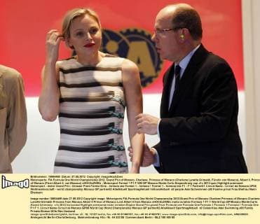 Motorsports: FIA Formula One World Championship 2012, Grand Prix of Monaco, Charlene, Princess of Monaco (Charlene Lynette Grimaldi, Fürstin von Monaco), Albert II, Prince of Monaco (Fürst Albert II. von Monaco) xHOCHxZWEIx