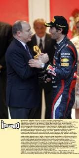 Motorsports: FIA Formula One World Championship 2012, Grand Prix of Monaco, Albert II, Prince of Monaco (Fürst Albert II. von Monaco), 2 Sieger Mark Webber (AUS, Red Bull Racing), xHOCHxZWEIx