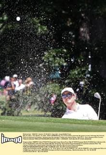 May 27, 2012 - Fort Worth, TX, USA - ZACH JOHNSON hits out of the bunker and onto the green on hole 10 during the Crowne Plaza Invitational at Colonial. Johnson won the Leonard Trophy over Jason Dufner. Golf 2012 - Zach Johnson Wins Crowne Plaza Invitational - ZUMAm67